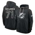 M.Dolphins #71 Jonah Savaiinaea Player 2026 Black Logo Pullover Hoodies Limited Game Ddoa Stitched Jerseys