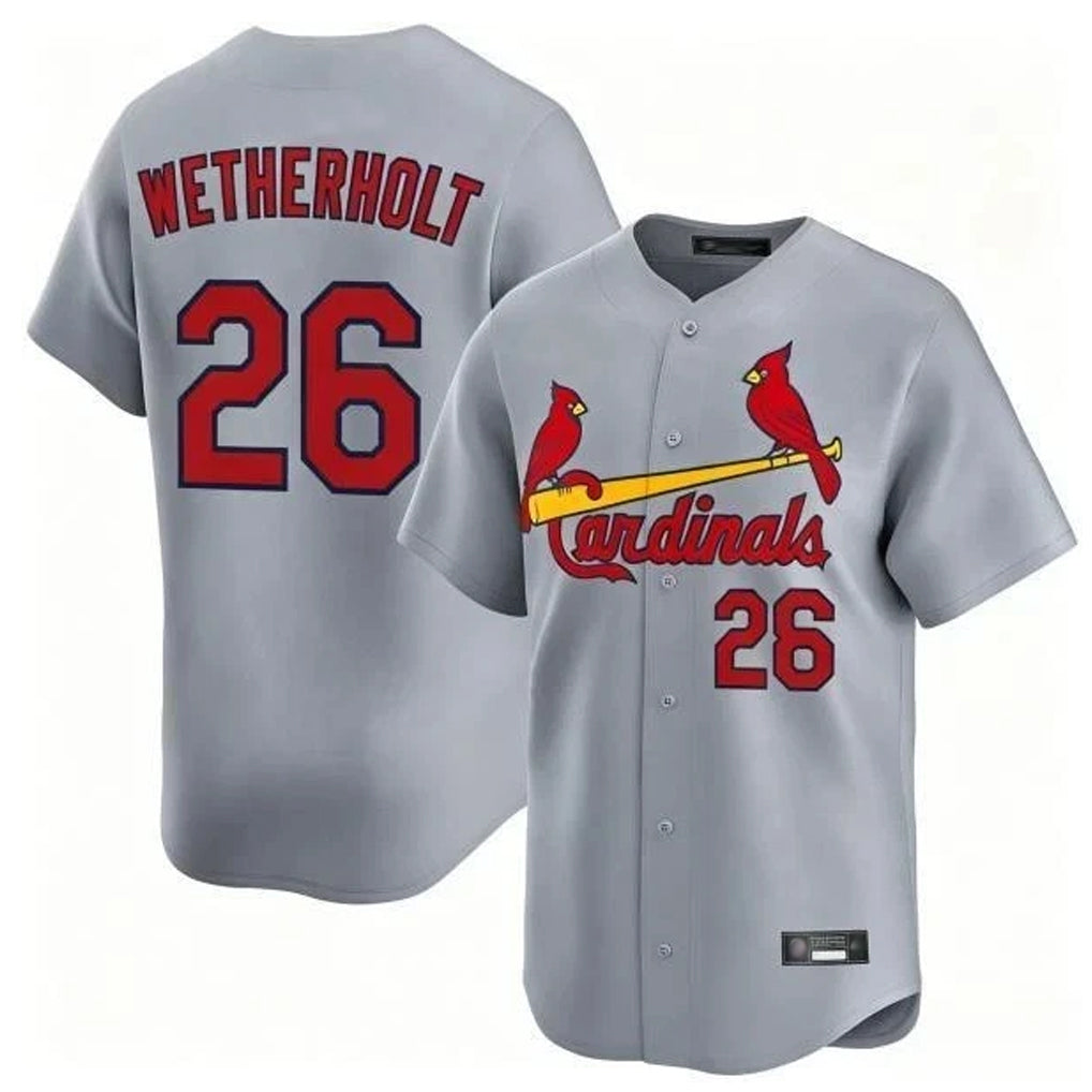 St. Louis Cardinals #26 JJ Wetherholt Player Gray Home Limited Ddoa Stitched Jerseys