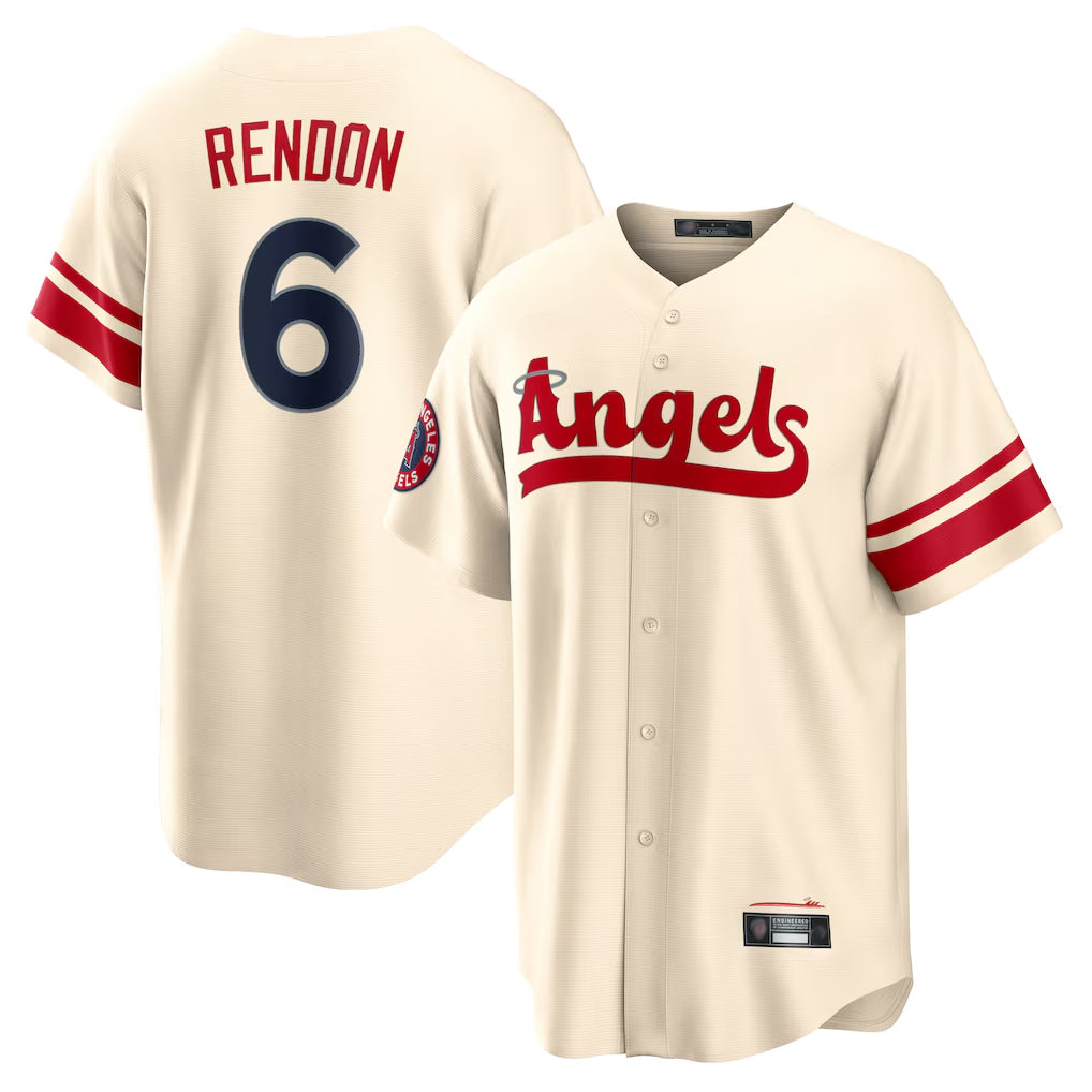 LA.Angels #6 Anthony Rendon Player Cream City Connect Home Ddoa Stitched Jerseys