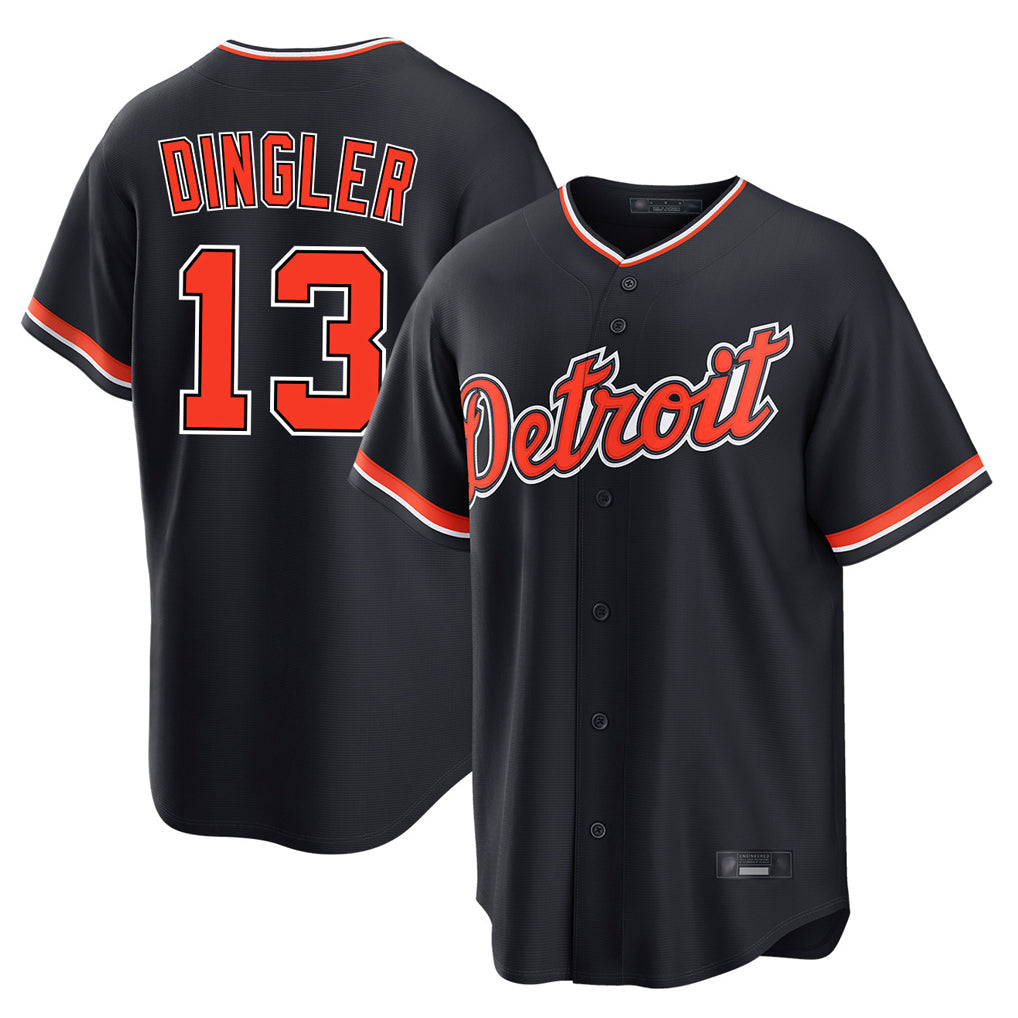 D.Tigers #13 Dillon Dingler Player Navy Home Game Ddoa Stitched Jerseys