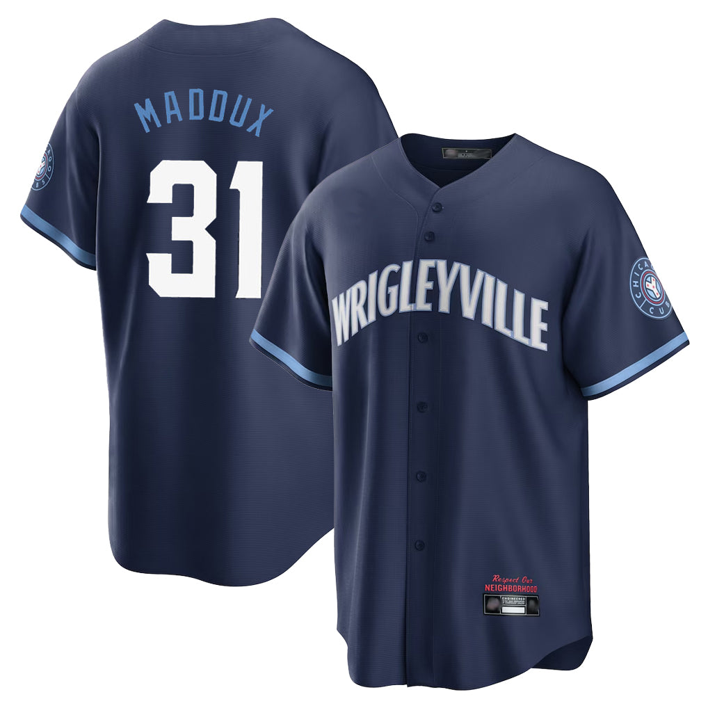 C.Cubs #31 Greg Maddux Player Navy City Connect Home Game Ddoa Stitched Jerseys