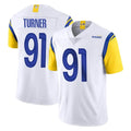 LA.Rams #91 Kobie Turner Player White Limited Vapor Untouchable Home Game Ddoa Stitched Jerseys