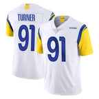 LA.Rams #91 Kobie Turner Player White Limited Vapor Untouchable Home Game Ddoa Stitched Jerseys