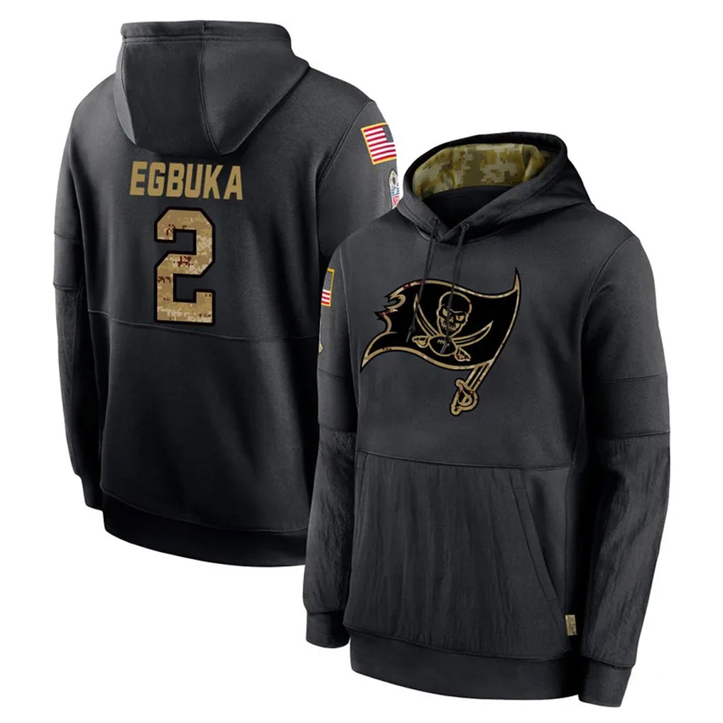 TB.Buccaneers #2 Emeka Egbuka Player Black Salute to Service Sideline Performance Pullover Hoodies Home Game Ddoa Stitched Jerseys