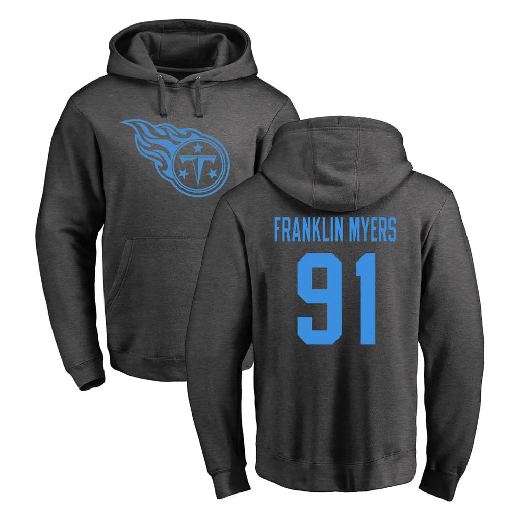 T.Titans #91 John Franklin-Myers Player Ash One Color Pullover Hoodies Home Game Ddoa Stitched Jerseys