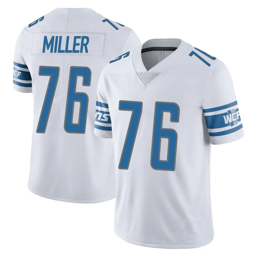 D.Lions #76 Blake Miller Player White Limited Vapor Untouchable Home Game Ddoa Stitched Jerseys
