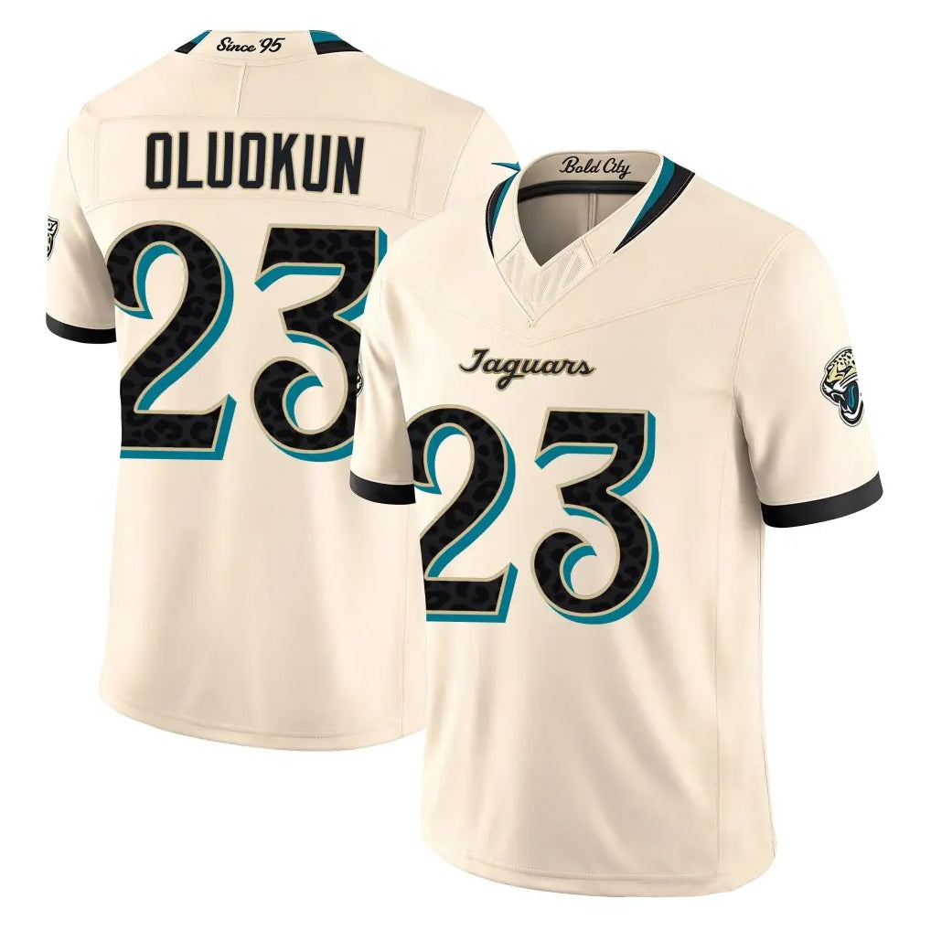 J.Jaguars #23 Foyesade Oluokun Player Natural Limited 2026 Rivalries Collection Game Ddoa Stitched Jerseys