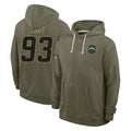 LA.Chargers #93 Teair Tart Player Olive Salute to Service Pullover Hoodies Limited Ddoa Stitched Jerseys
