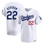 LA.Dodgers #22 Clayton Kershaw Player White Limited Home Ddoa Stitched Jerseys