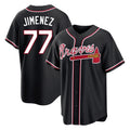 A.Braves #77 Joe Jimenez Player Black Fashion Out Game Ddoa Stitched Jerseys