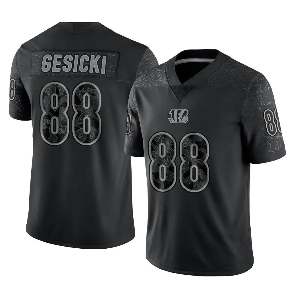 C.Bengals #88 Mike Gesicki Player Black Reflective Limited Game Ddoa Stitched Jerseys