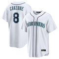 S.Mariners #8 Dominic Canzone Player White Home Game Ddoa Stitched Jerseys