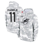 M.Dolphins #11 Dante Trader Jr. Player Arctic Camo Salute to Service Hoodies Limited Game Ddoa Stitched Jerseys