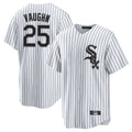 C.White Sox #25 Andrew Vaughn Player White Stripe Home Game Ddoa Stitched Jerseys