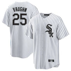 C.White Sox #25 Andrew Vaughn Player White Stripe Home Game Ddoa Stitched Jerseys