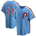 P.Phillies #27 Aaron Nola Player Light Blue Replica Game Ddoa Stitched Jerseys