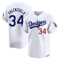 LA.Dodgers #34 Fernando Valenzuela Player White Limited Home Ddoa Stitched Jerseys