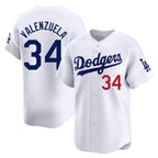 LA.Dodgers #34 Fernando Valenzuela Player White Limited Home Ddoa Stitched Jerseys
