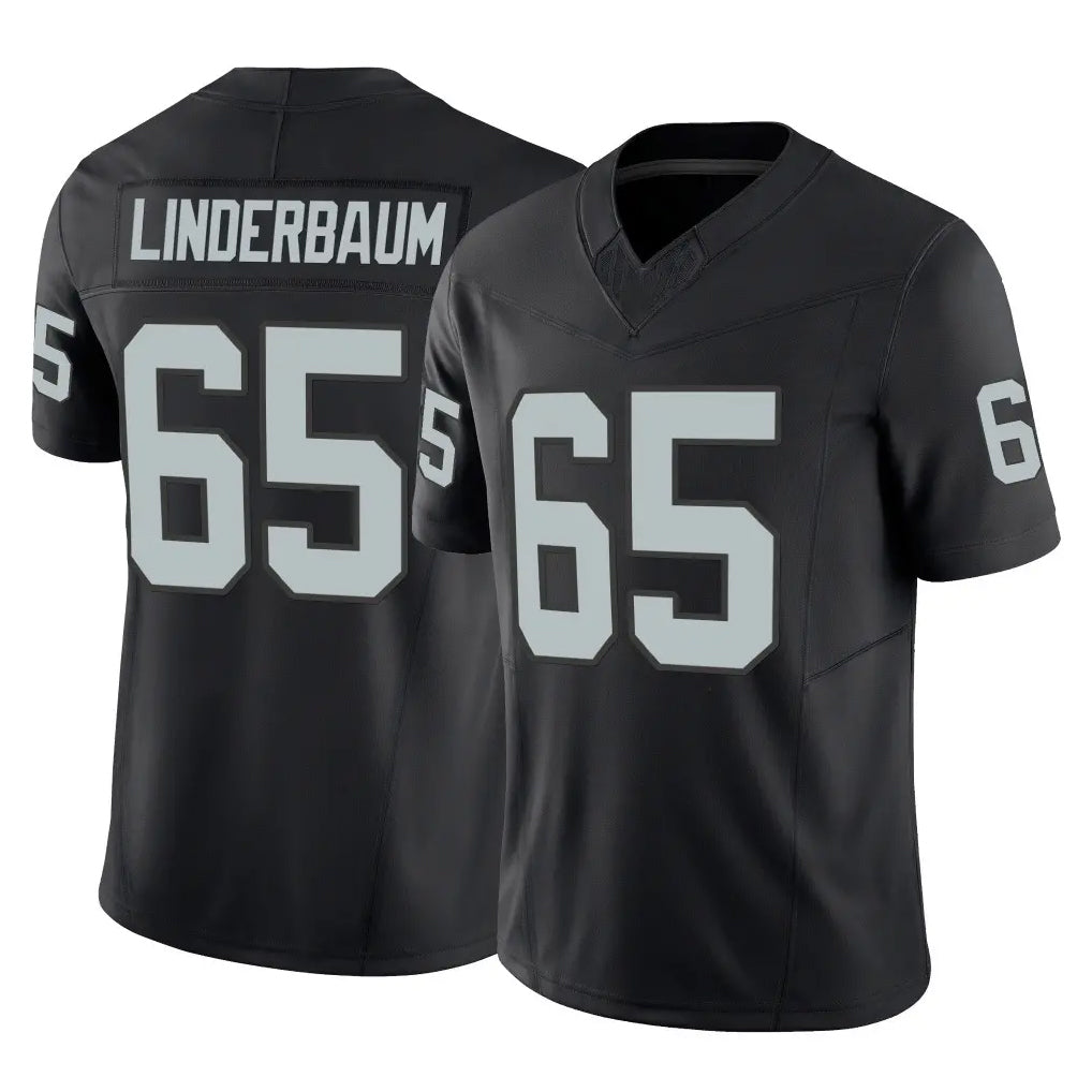LV.Raiders #65 Tyler Linderbaum Player Black Limited Vapor F.U.S.E. Home Game Ddoa Stitched Jerseys