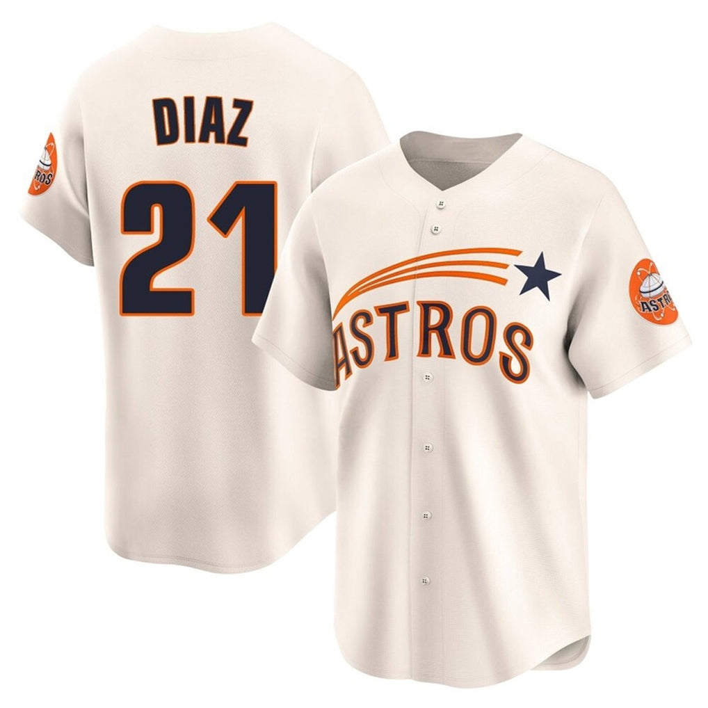 H.Astros #21 Yainer Diaz Player Cream Throwback Cooperstown Collection Limited Ddoa Stitched Jerseys