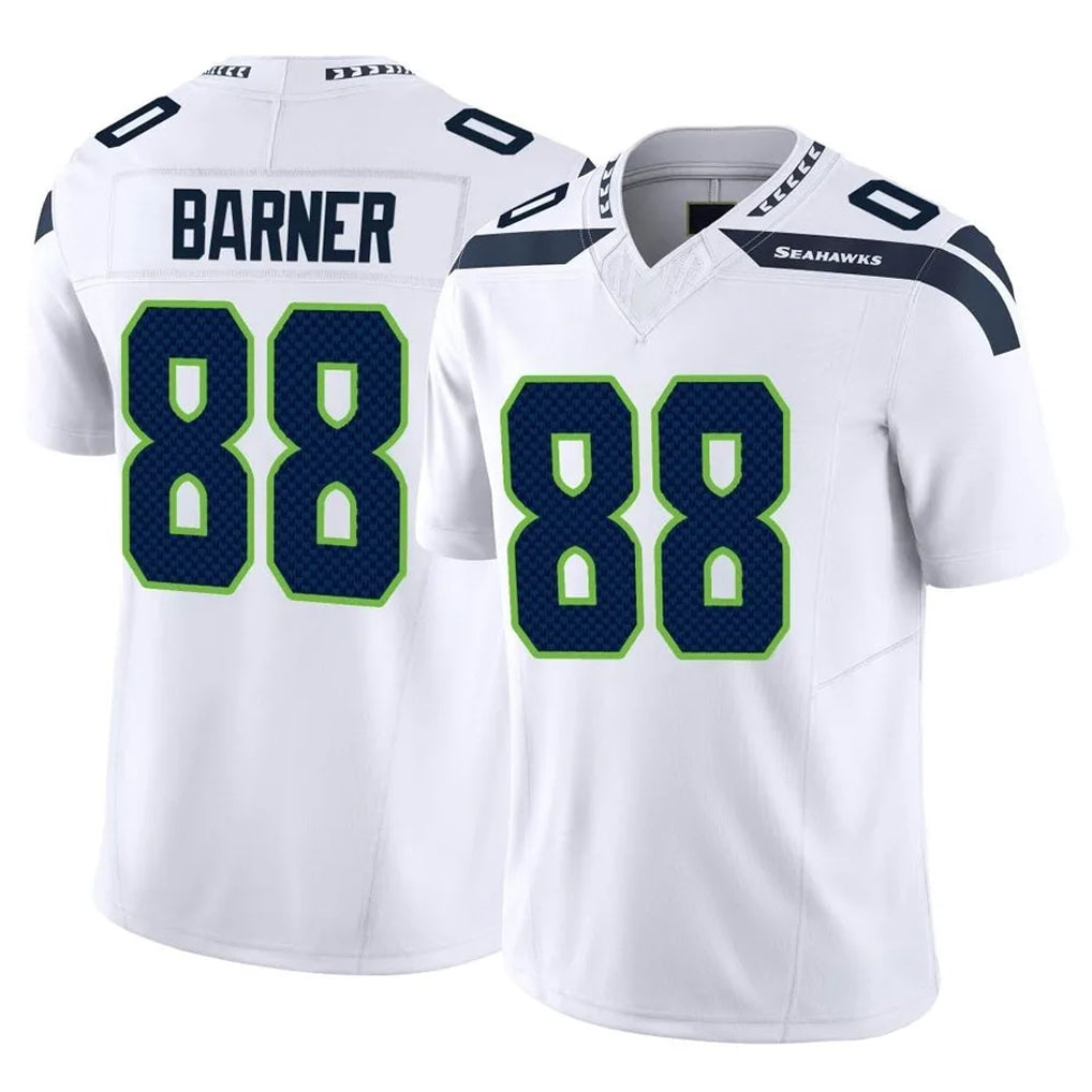 S.Seahawks #88 AJ Barner Player White Limited Vapor F.U.S.E. Home Game Ddoa Stitched Jerseys