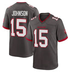 TB.Buccaneers #15 Tez Johnson Player Pewter Alternate Home Game Ddoa Stitched Jerseys