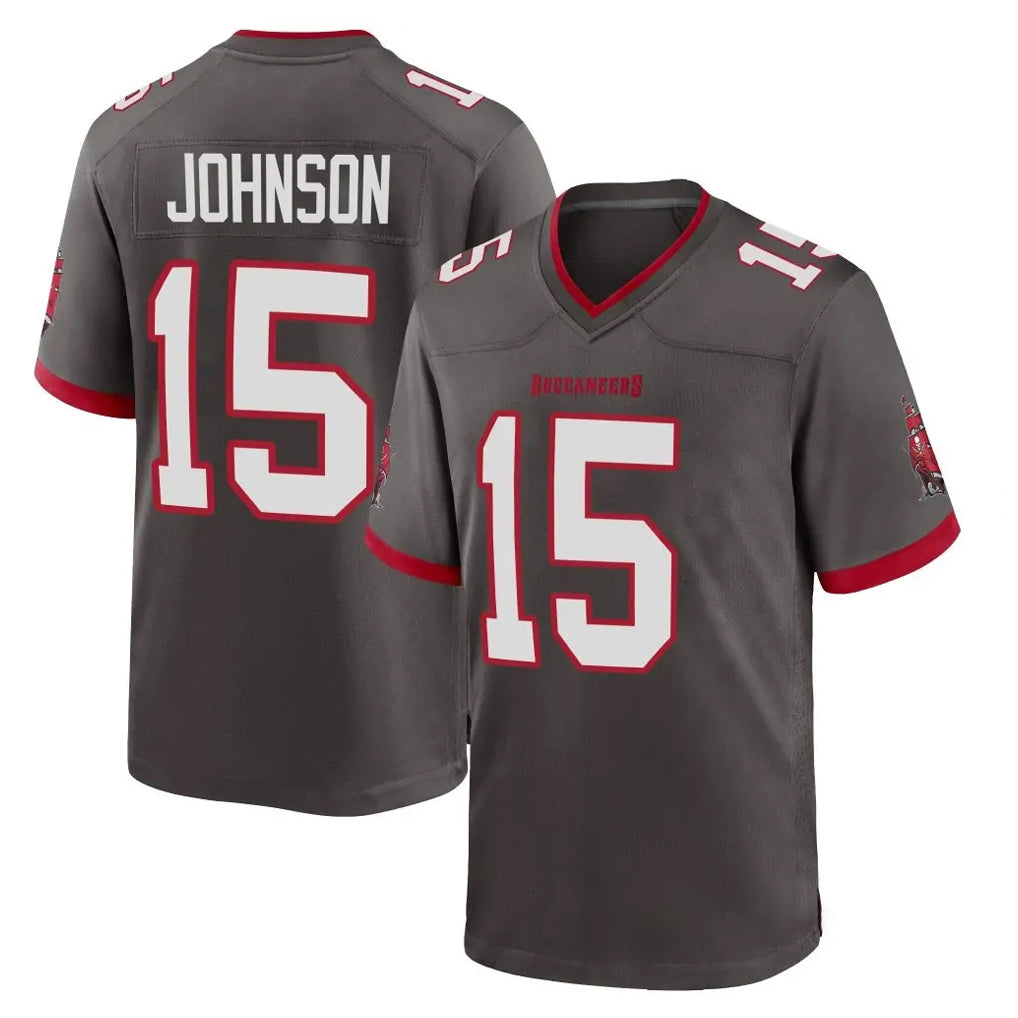 TB.Buccaneers #15 Tez Johnson Player Pewter Alternate Home Game Ddoa Stitched Jerseys