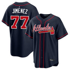 A.Braves #77 Joe Jimenez Player Navy Home Game Ddoa Stitched Jerseys