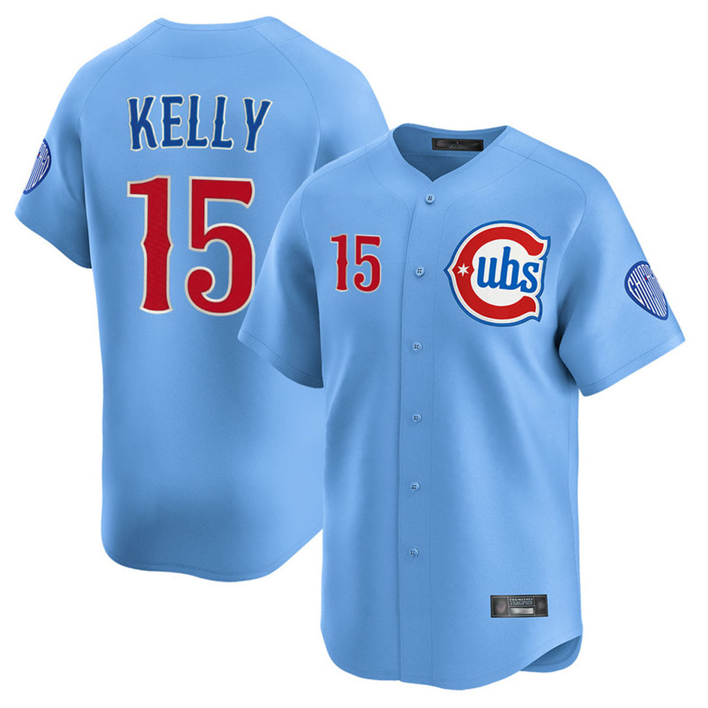 C.Cubs #15 Carson Kelly Player Light Blue Limited Home Ddoa Stitched Jerseys