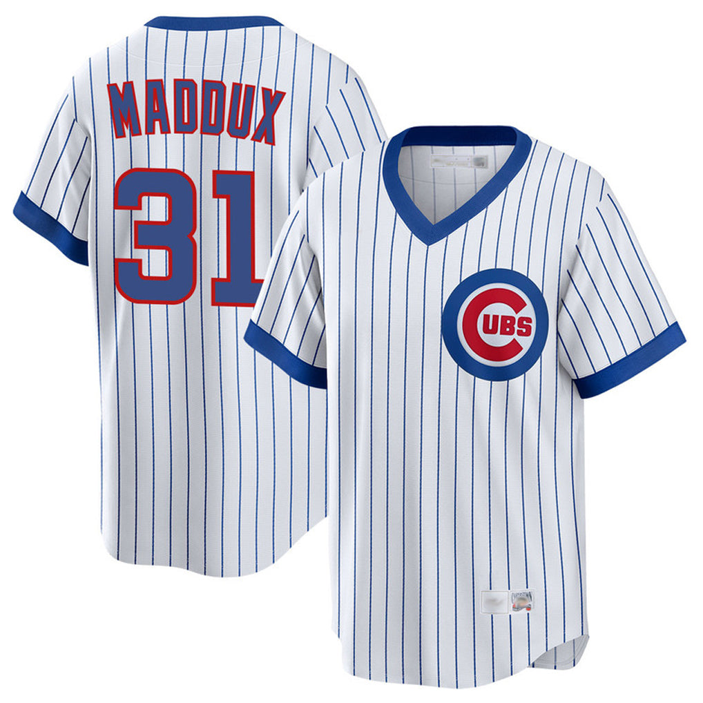 C.Cubs #31 Greg Maddux Player White T-shirt Cooperstown Collection Limited Ddoa Stitched Jerseys