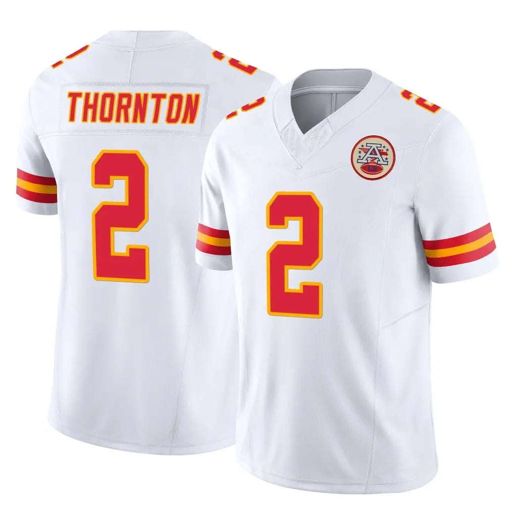 KC.Chiefs #2 Tyquan Thornton Player White Limited Vapor F.U.S.E. Home Game Ddoa Stitched Jerseys