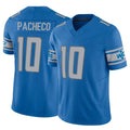 D.Lions #10 Isiah Pacheco Player Blue Vapor F.U.S.E. Limited Home Game Ddoa Stitched Jerseys