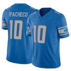 D.Lions #10 Isiah Pacheco Player Blue Vapor F.U.S.E. Limited Home Game Ddoa Stitched Jerseys