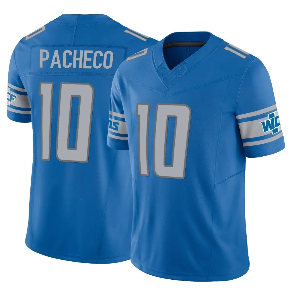 D.Lions #10 Isiah Pacheco Player Blue Vapor F.U.S.E. Limited Home Game Ddoa Stitched Jerseys