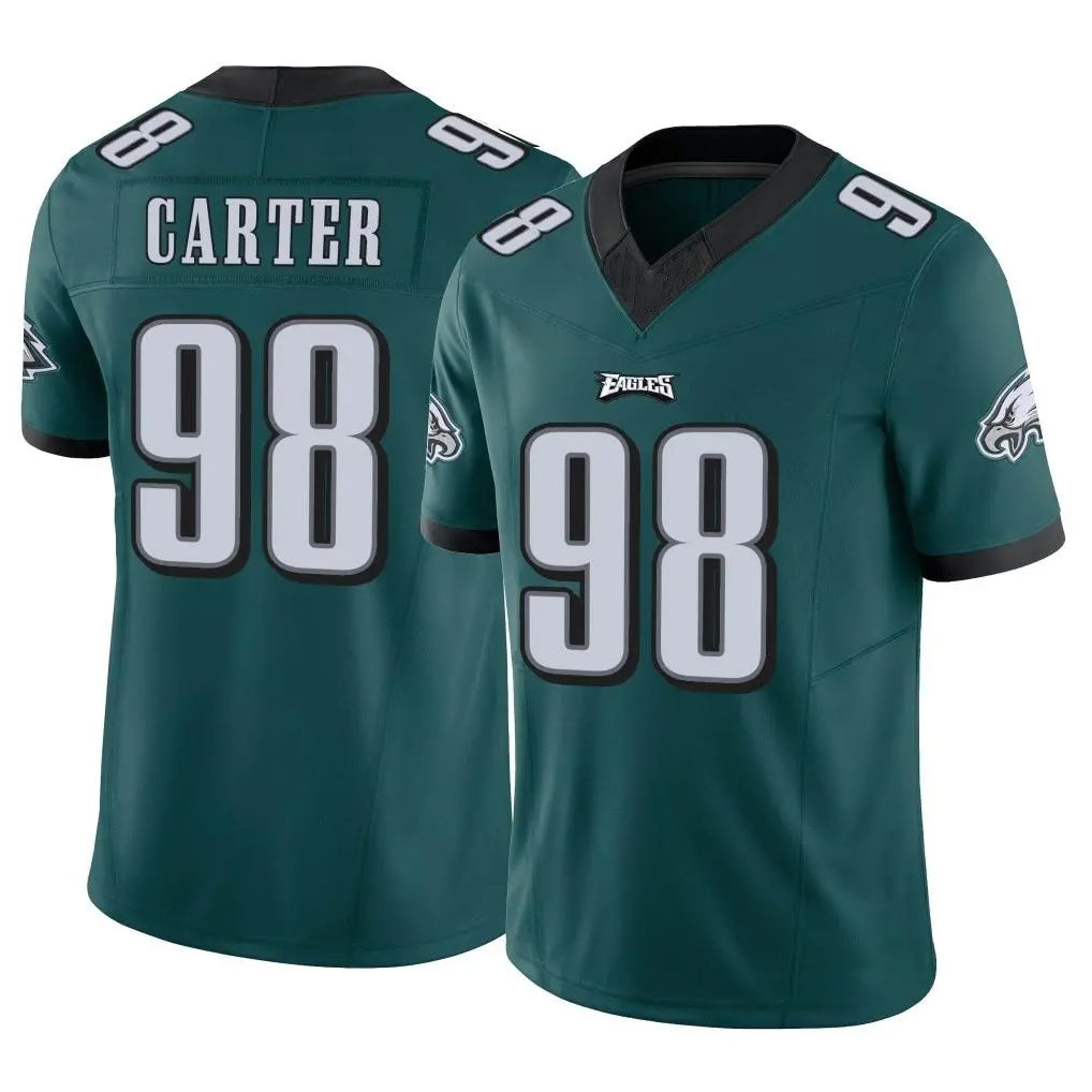 P.Eagles #98 Jalen Carter Player Team Color Green Limited Vapor F.U.S.E. Home Game Ddoa Stitched Jerseys