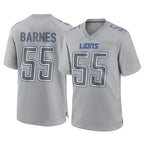 D.Lions #55 Derrick Barnes Player Gray Atmosphere Fashion Home Game Ddoa Stitched Jerseys
