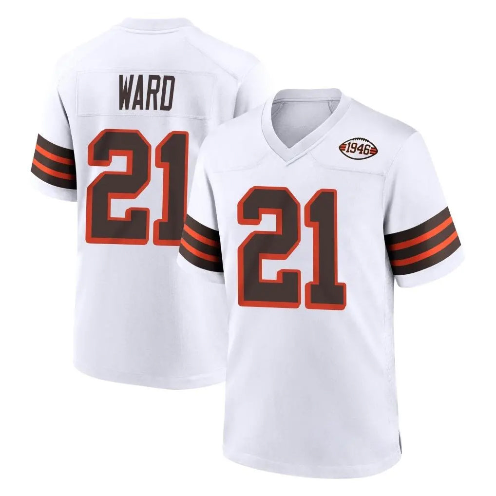 C.Browns #21 Denzel Ward Player White Alternate Home Game Ddoa Stitched Jerseys