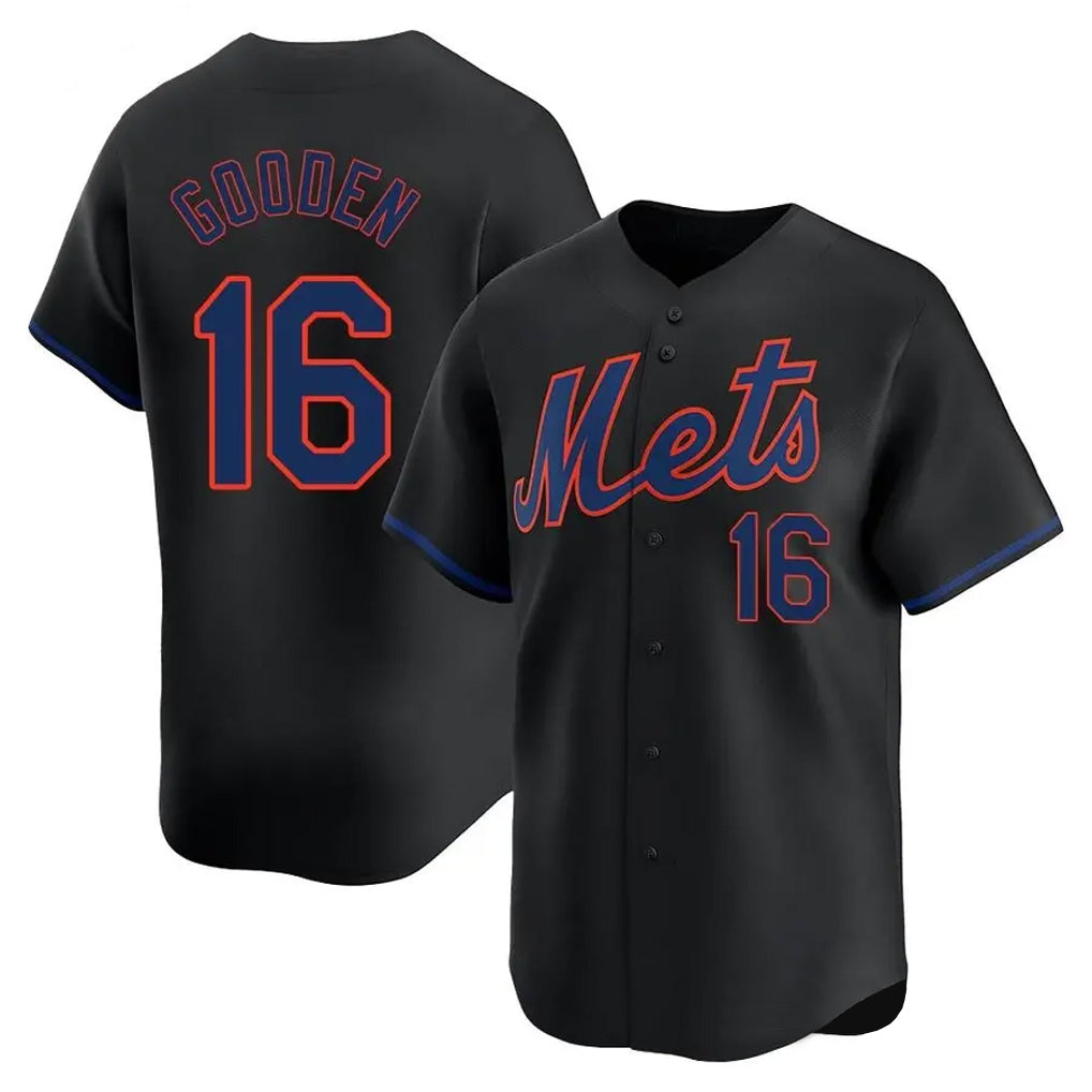 NY.Mets #16 Dwight Gooden Player Black Alternate Home Limited Ddoa Stitched Jerseys