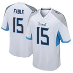 T.Titans #15 Keldric Faulk Player White Home Game Ddoa Stitched Jerseys