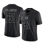 GB.Packers #21 Benjamin St-Juste Player Black Reflective Limited Home Game Ddoa Stitched Jerseys