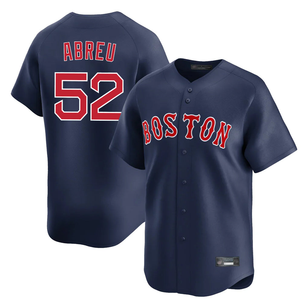 B.Red Sox #52 Wilyer Abreu Player Navy Limited Home Game Ddoa Stitched Jerseys