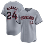 C.Guardians #24 Triston McKenzie Player Gray Road Limited Home Ddoa Stitched Jerseys