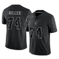 LV.Raiders #74 Kolton Miller Player Black Reflective Limited Game Ddoa Stitched Jerseys