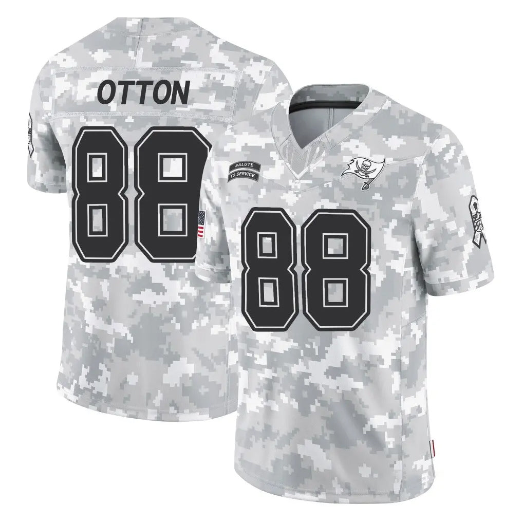TB.Buccaneers #88 Cade Otton Player Arctic Camo Limited Salute To Service Home Game Ddoa Stitched Jerseys