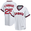 LA.Angels #25 Travis d'Arnaud Player White T-shirt Home Game Ddoa Stitched Jerseys