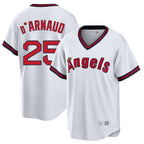 LA.Angels #25 Travis d'Arnaud Player White T-shirt Home Game Ddoa Stitched Jerseys