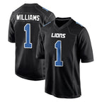 D.Lions #1 Jameson Williams Player Black Fashion Home Game Ddoa Stitched Jerseys