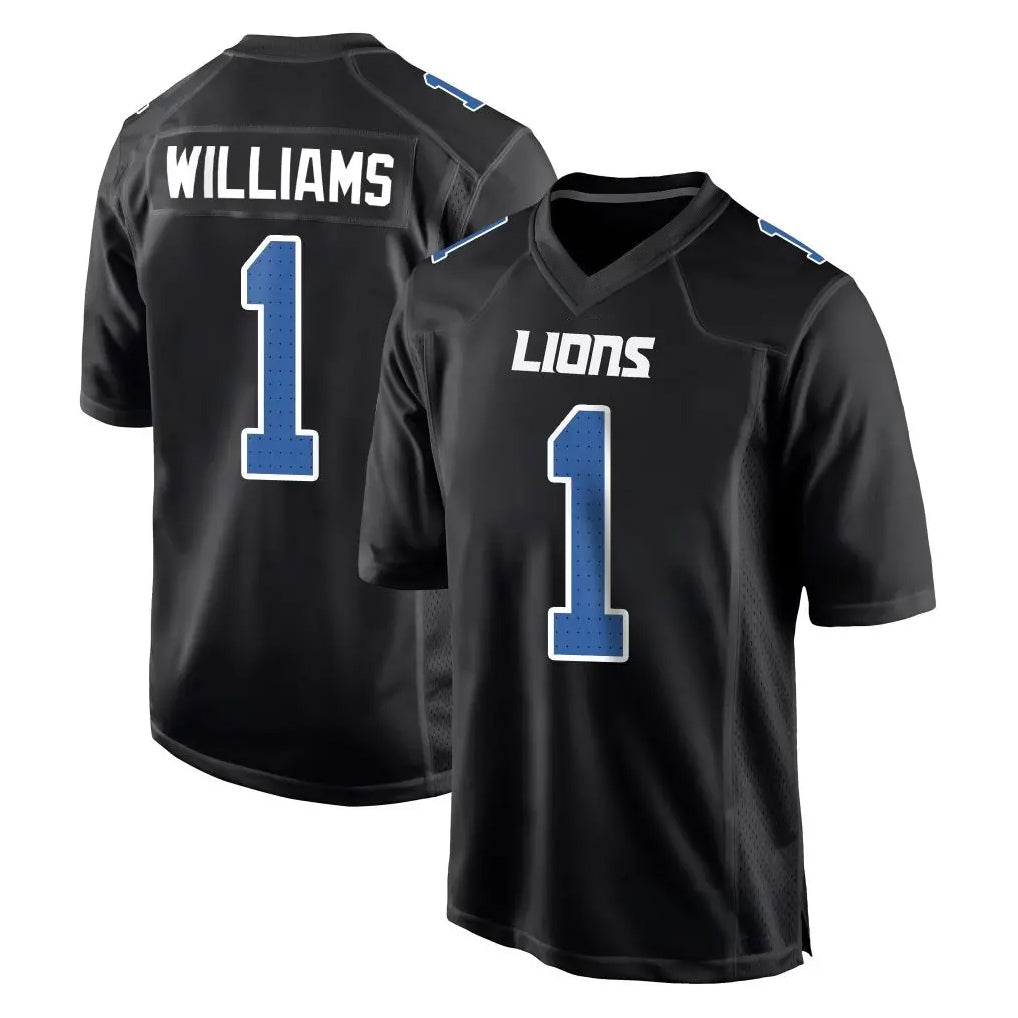 D.Lions #1 Jameson Williams Player Black Fashion Home Game Ddoa Stitched Jerseys