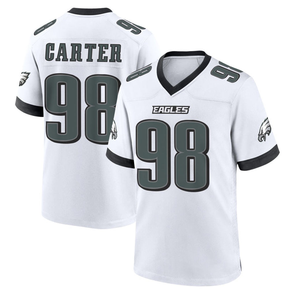 P.Eagles #98 Jalen Carter Player White Game Home Ddoa Stitched Jerseys