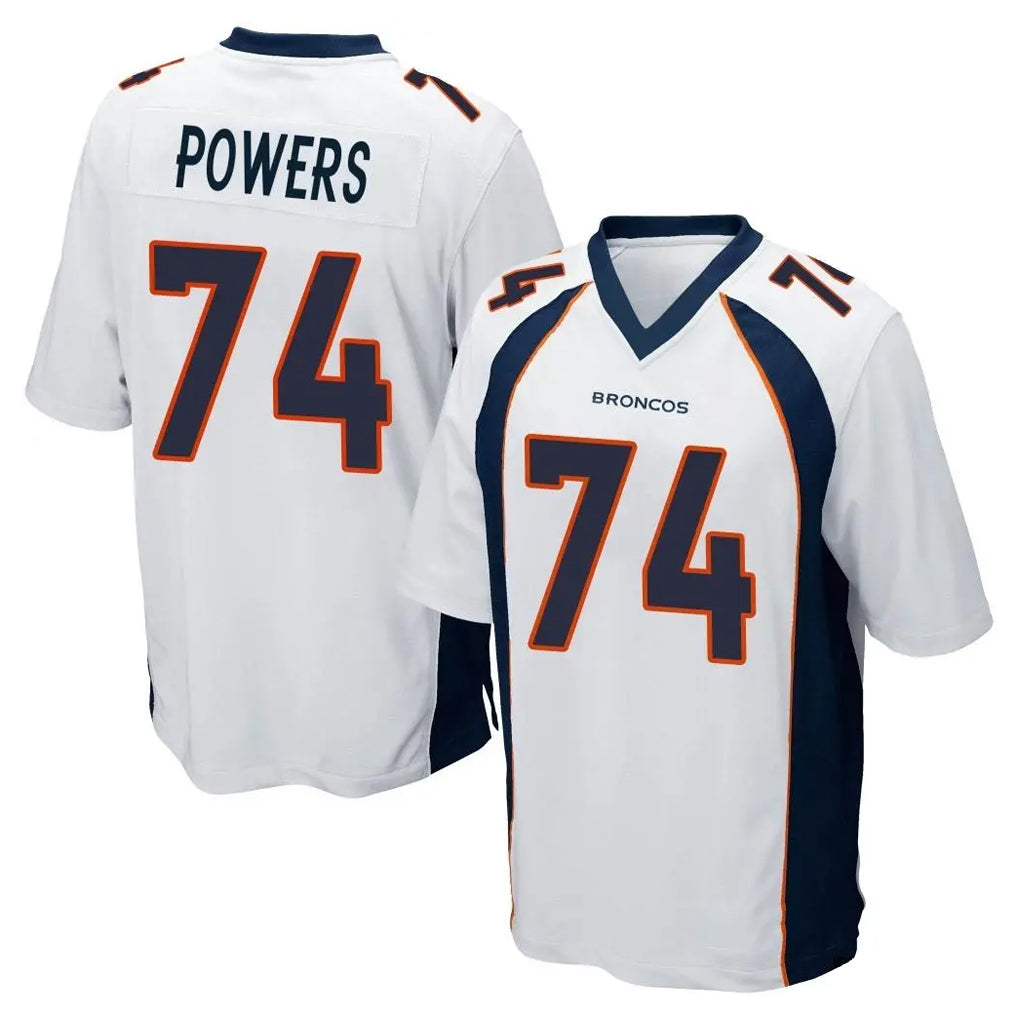 D.Broncos #74 Ben Powers Player White Game Ddoa Stitched Jerseys